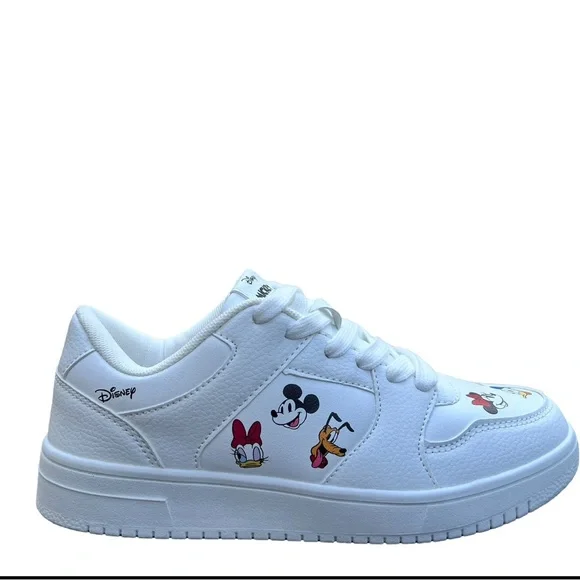 NEW / NEVER WORN Disney Mickey Mouse & Friends White Low-Top Sneaker Womenâs 7 - Picture 7 of 9